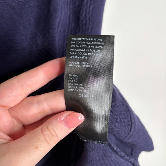 Anthropologie Maeve Navy Stephie Cross Back Top size Small - Picture 10 of 11